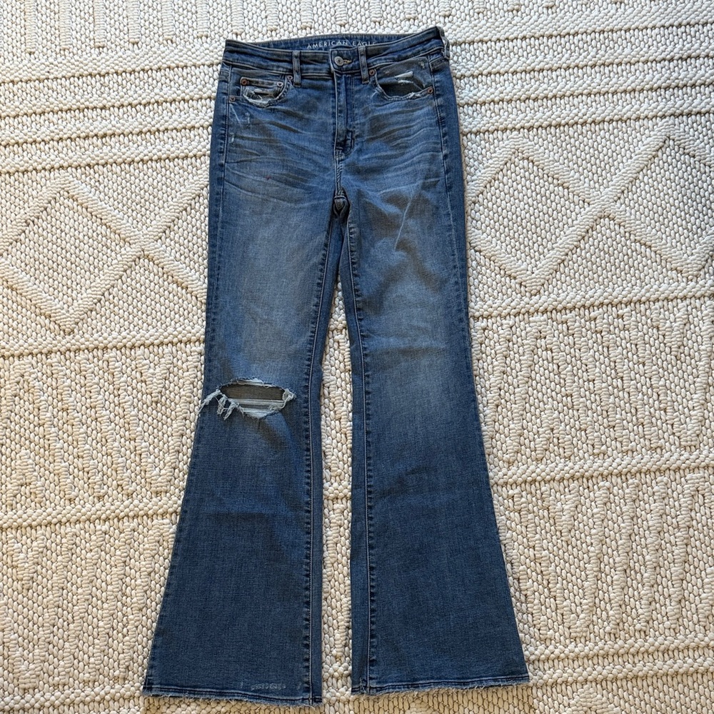 American Eagle Outfitters Wide Leg Jeans - Medium Blue